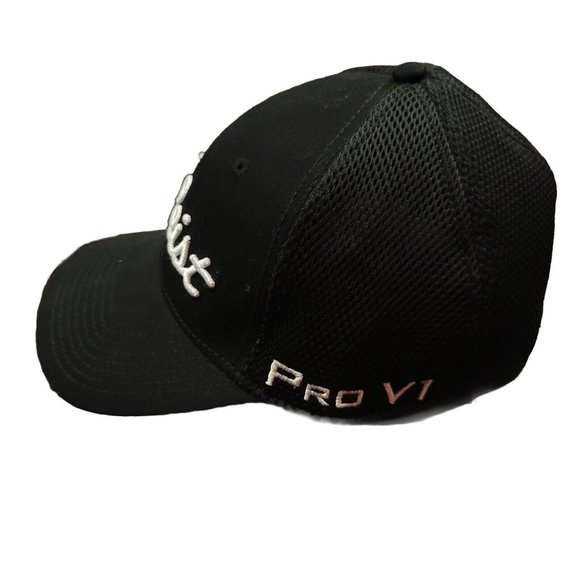 Titleist‎ FJ Pro V1 Logo Golf Baseball Cap Hat Black White Logo Medium-Large - Picture 6 of 6